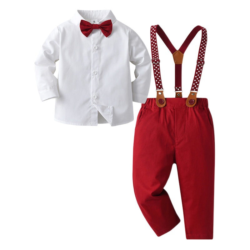 Comercio exterior de ropa para niños al por mayor de primavera y otoño traje de tres piezas ropa para niños mono de bebé vestido de caballero ropa de otoño para niños