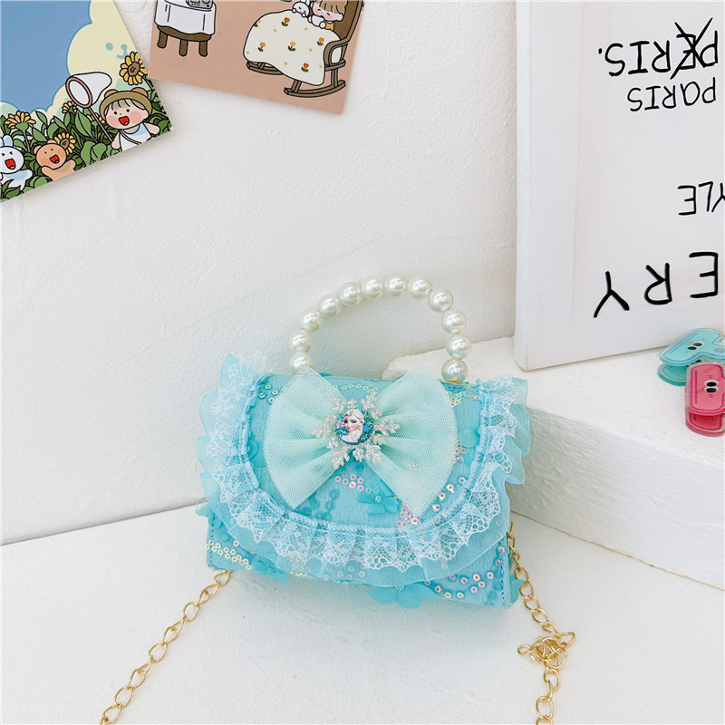 Bolsos infantiles, bolsos de moda princesa de perlas, bolsos de cambio de chicas lindas, bolsos de hombro de chicas