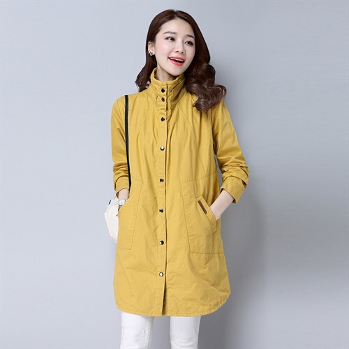 Hong Kong Women's New Winter Style Stand-Collar Trench Coat, Stylish Quilted Solid Color Jacket