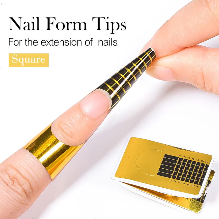 Soporte de papel de uñas rectangular herradura fototerapia extensión de uñas de cristal clavo de oro Especial