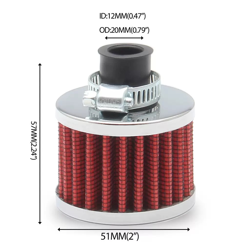 Cross-Border Hot-Selling Car Air Filter 12mm Small Mushroom Head Universal High-Efficiency Air Filter for Car Modification