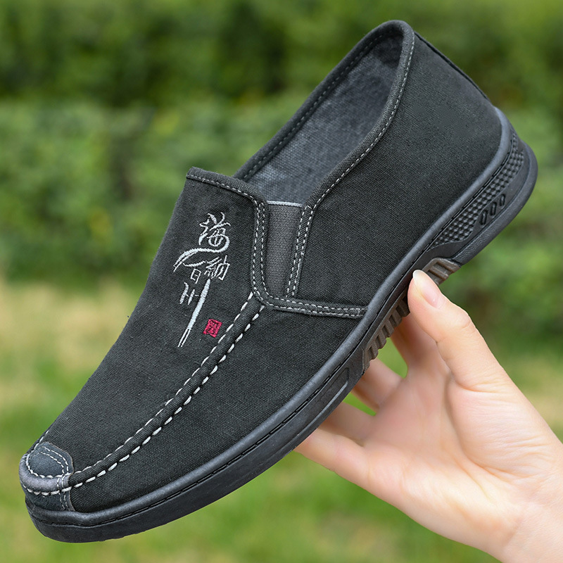 Men's Shoes for Spring and Autumn, Middle-Aged Beijing Cloth Shoes, Men's Casual Shoes, Breathable Soft Sole, Versatile Low-Top Men's Shoes