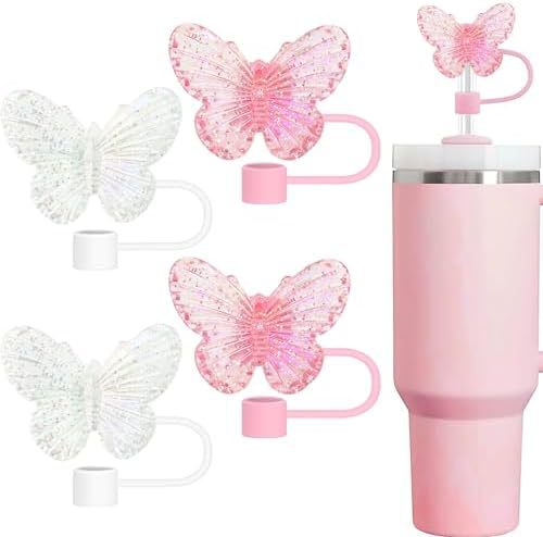 Butterfly straw cover, lindo Butterfly straw cover, compatible   30 y 40 onzas de vidrio con mango