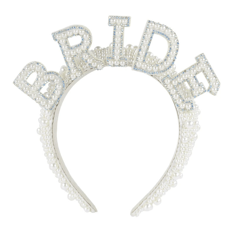 bride Bride Pearl Headband Veil Hair Accessories Wedding European And American Party Supplies Wholesale_voghion.com