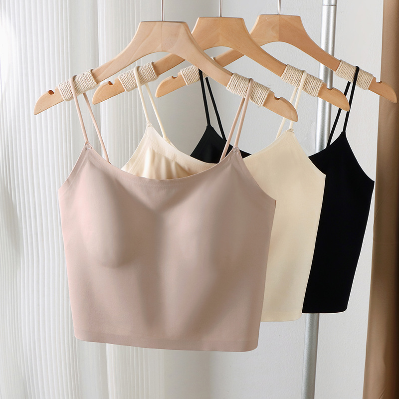 Belleza espalda sin costura camisola mujer fija pecho pad interior y exterior desgaste sin anillo de acero push up pecho-recogida camisola mujeres