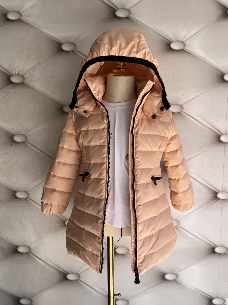 Bērnu apģērbs bērnu dūnu jakas meitenēm, sabiezētas, vidēja un liela izmēra bērnu stilīgas dūnu jakas, vidēja un gara balta pīles dūnas_voghion.com