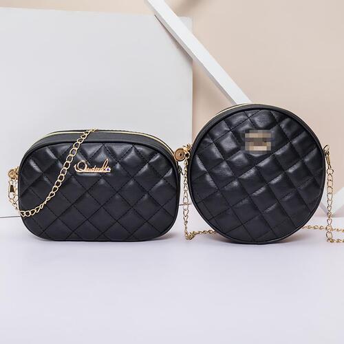 Fashionable rhombus embroidered square round bag 2024 spring and summer new fashion internet celebrity small square bag round bag single shoulder crossbody bag for women