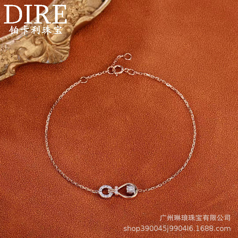 18K gold diamond bracelet romantic contract embrace eight-character Diamond broken Diamond women's bracelet factory direct sales 18K gold diamond bracelet romantic contract embrace eight-character Diamond broken Diamond women's bracelet factory direct sales