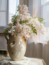 槐蕊花复古红节日婚庆花艺橱窗装饰插花客厅餐桌摆设假花