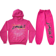 Sp5der Worldwide Pink Tracksuit潮流街头宽松卫衣套装美潮嘻哈