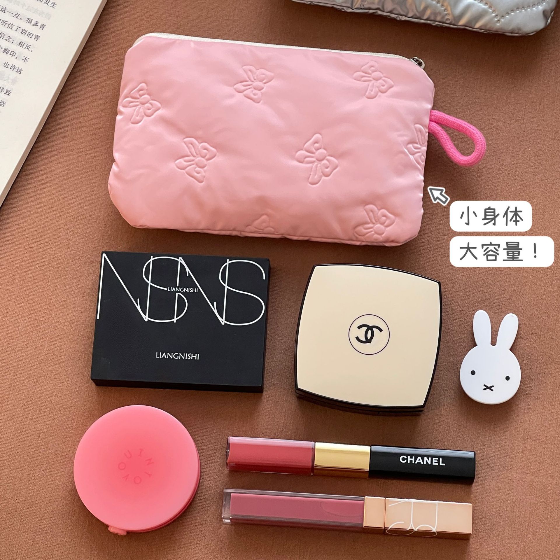 2025 nuevo bolso de maquillaje portátil diamante plata amor bolso de mano bolsa bolsa de cambio bolsa de higiene