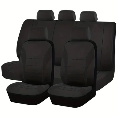 Universal seat cover, Breathable Waistline-Style Car Seat - black-five-seater-with-a-waistline-design-general