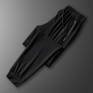 Ice Silk Elastic Quick-drying Pants 2023 Summer All-match New Men's and Women's Casual Pants plus size Loose Breathable Straight Pants