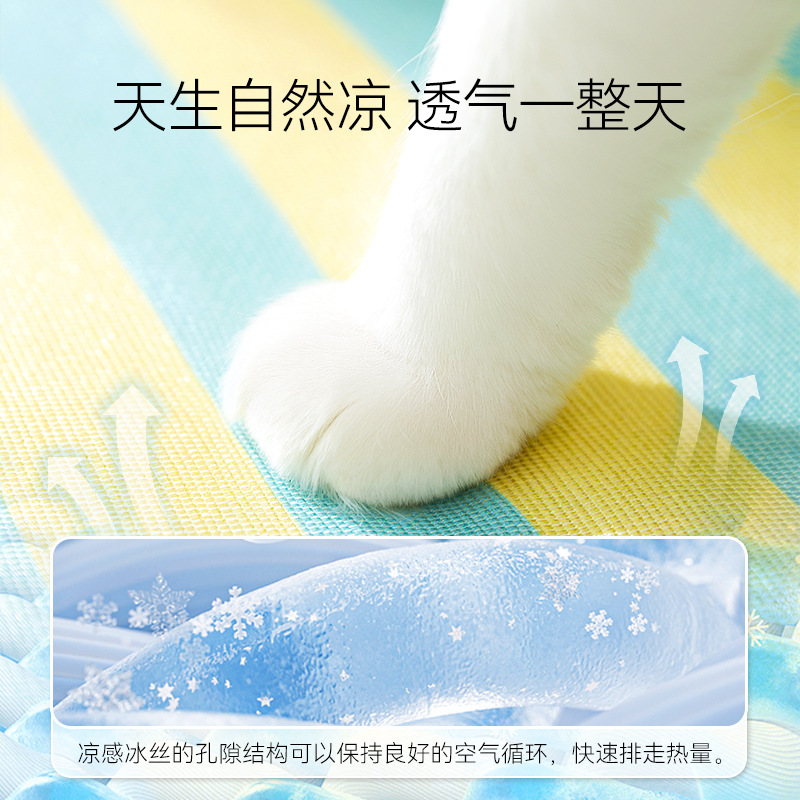 Gatos de verano dibujos animados rayos de hielo alfombra de verano para dormir perros cojines perros pequeños y medianos cojines para mascotas nido