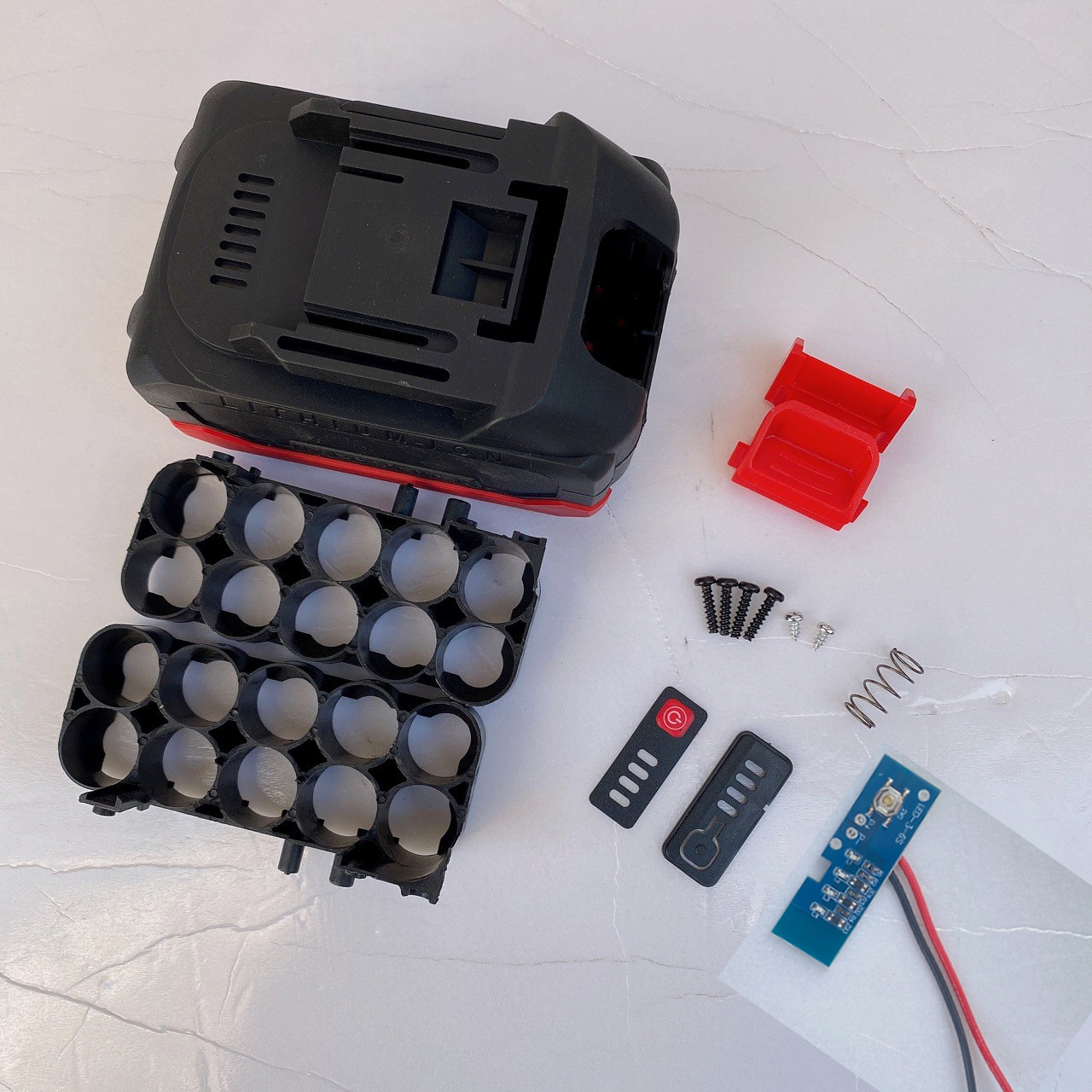 5节10节15节电池包21V塑料壳黑红代替牧田插口电动工具盒子带灯板