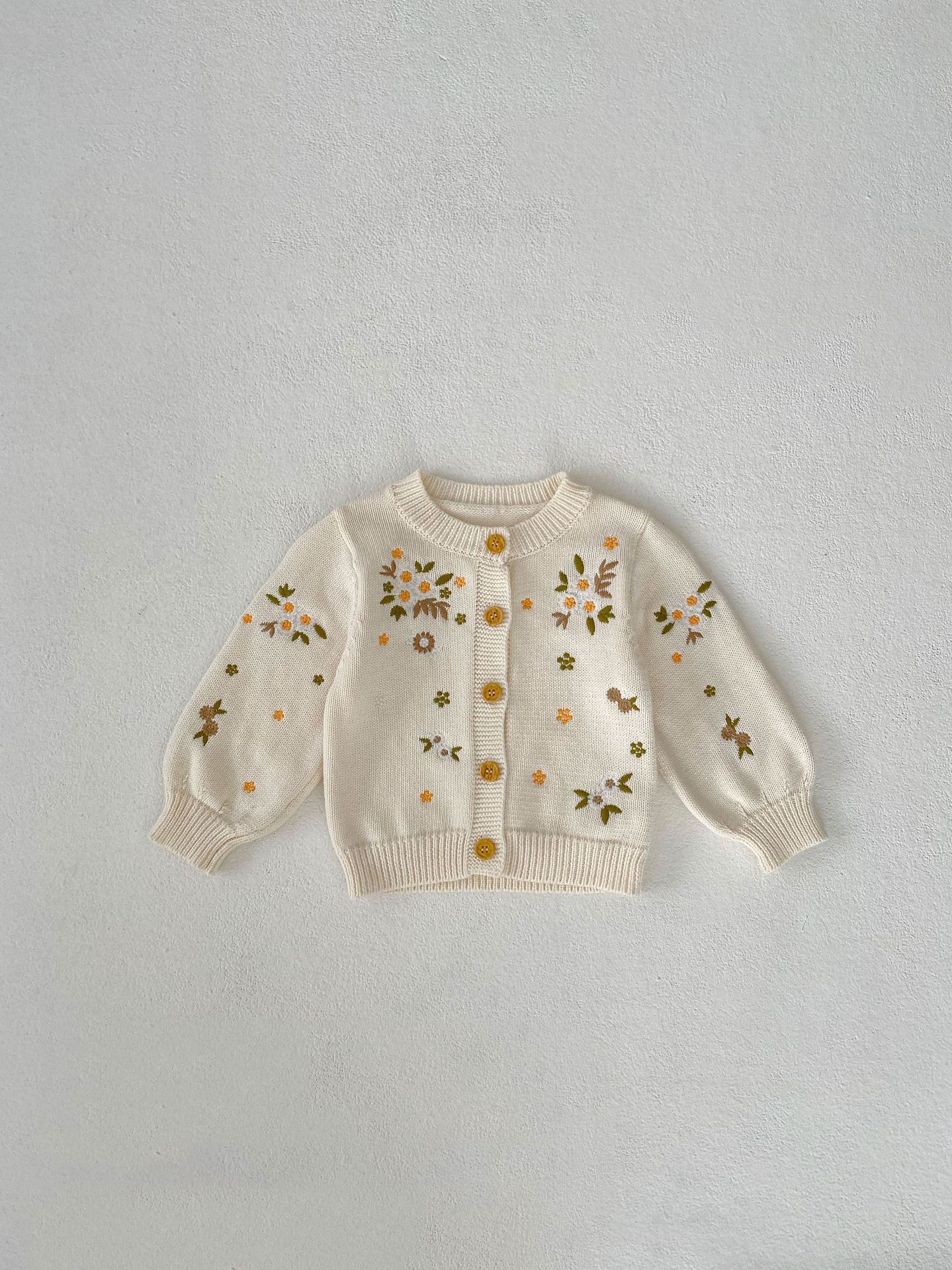 Autumn children's overall, cute sweater, long-sleeve, knitted cardigan, jacket, DIY, with embroidery 5