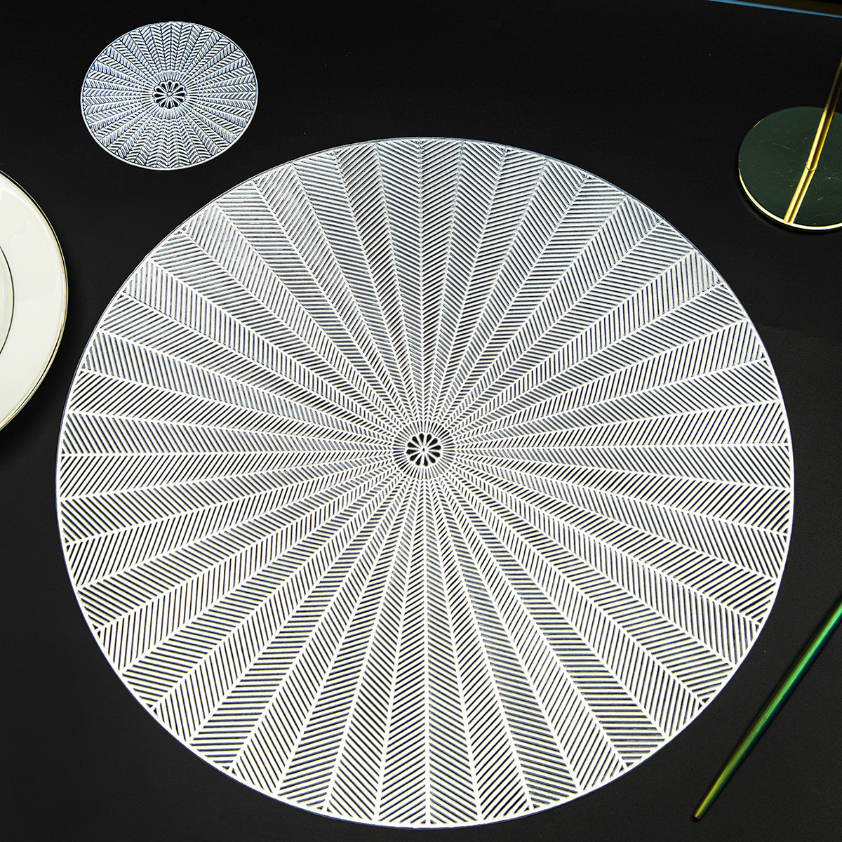 万花筒套装银色方图