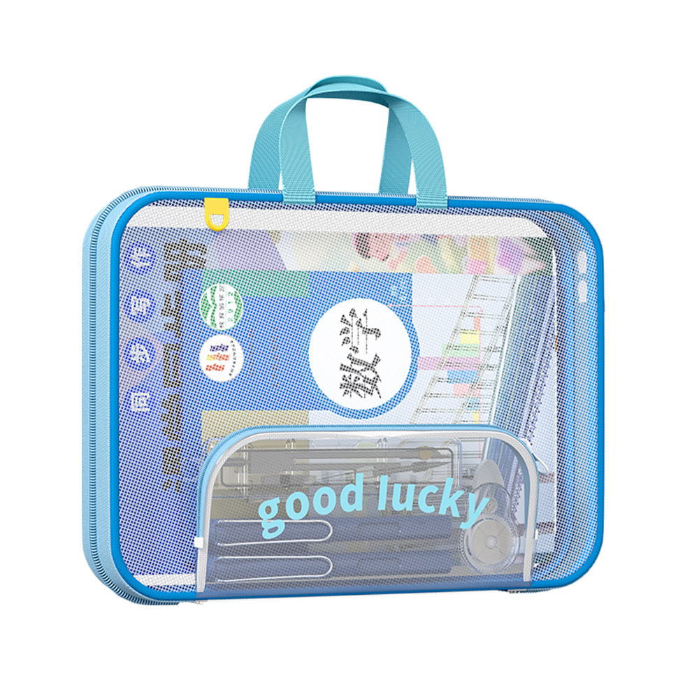 Bolsa de archivo horizontal A4 bolsas de clasificación de sujetos portátiles de alto valor de visualización de gran capacidad bolsa de corrección de cremallera portátil