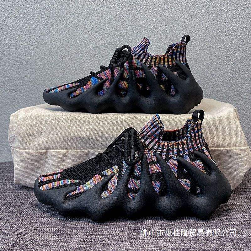 2025 New Autumn Men's Shoes Volcano Octopus Shoes Versatile Fly Knit Sports Dad Shoes Student Couple Socks Shoes