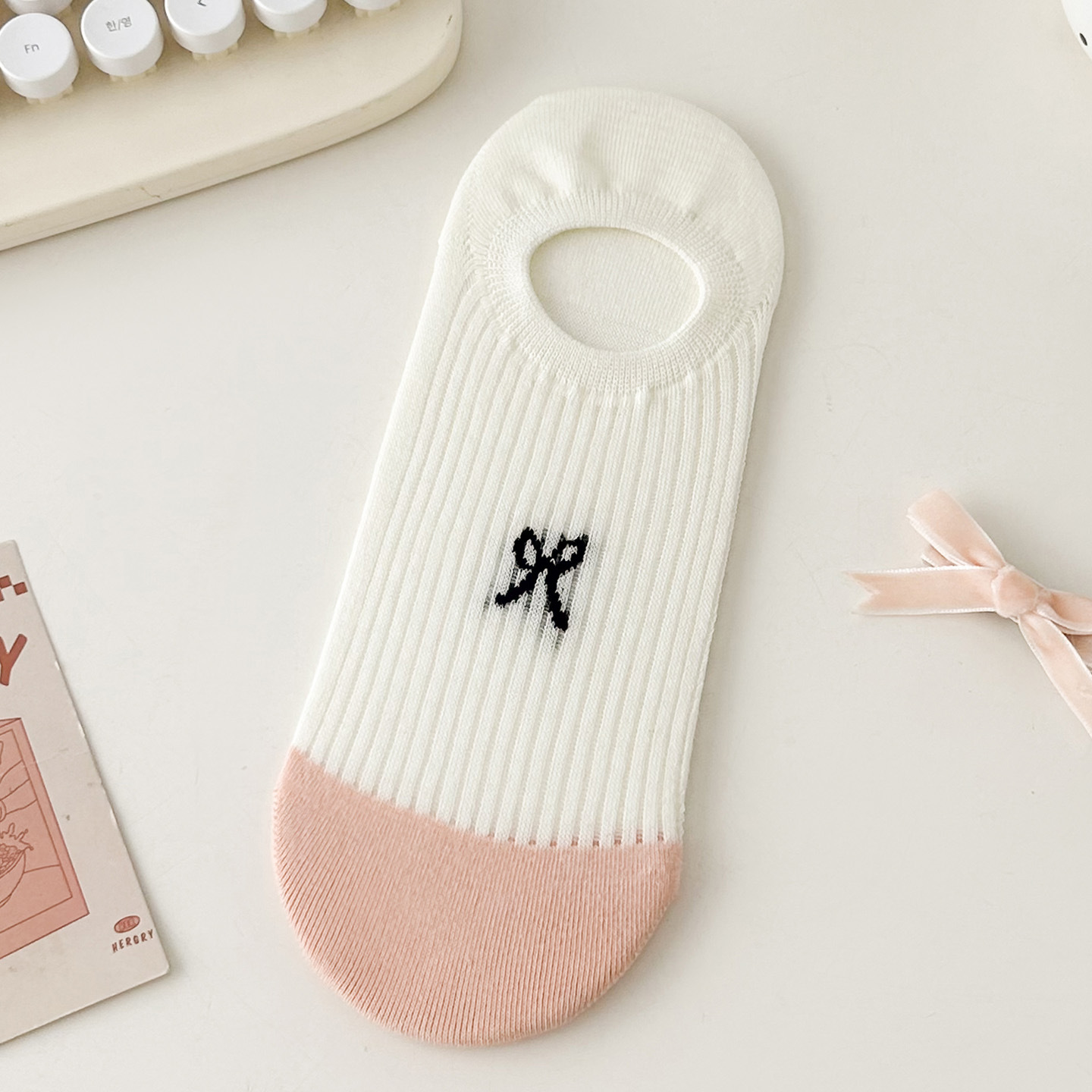 Calcetines de verano, calcetines insicos japoneses para niños, calcetines de barco, calcetines invisibles, lindos calcetines de algodón de malla con lazo, delgados