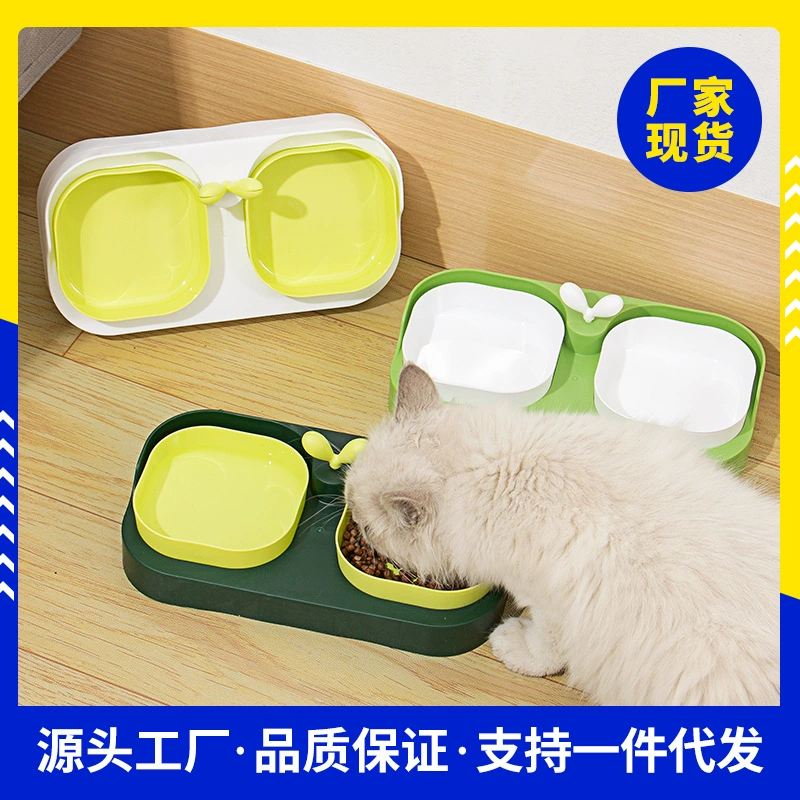 Новая миска для домашних животных есть и пить двойная чаша для собак