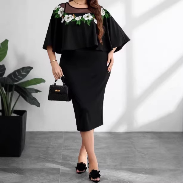 Cross-border Middle Eastern Arab Dubai Embroidered Appliqué Plus Size Dress Muslim Party Evening Gown_ecoleips.com