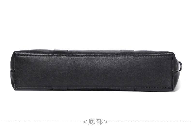 Cặp da nam công sở da bò lớp đầu nhiều ngăn 38×8×28 cm, đeo vai/chéo — Màu đen chi tiết 16