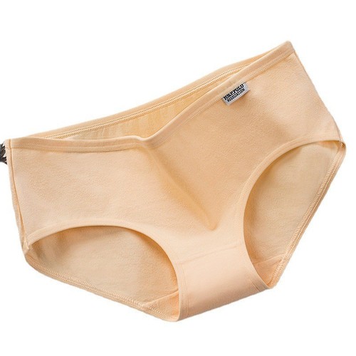 A001 women's underwear pure cotton simple breathable medium low waist solid color big red girl student cotton briefs