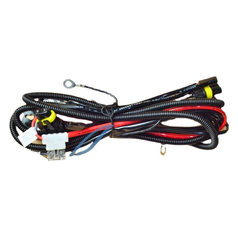 Arnés de cableado para faros de coche 12V H4, lámpara de xenón HID, luz de haz alto y bajo integrada uno-a-dos para motocicletas
