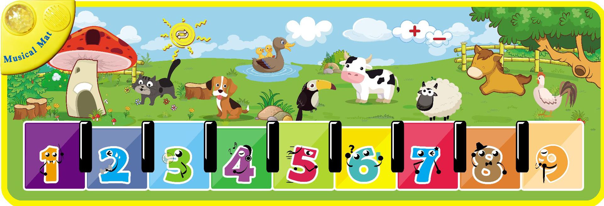 新品亚马逊跨境音乐毯 动物钢琴垫 多模式选择 防滑底 带说明书