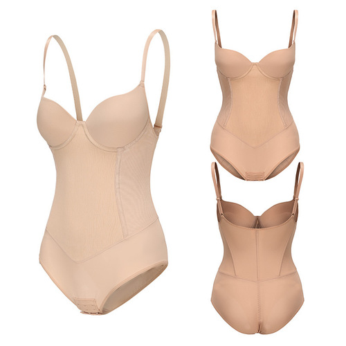 Cross-border enhanced version of the body shaper with steel ring bra jumpsuit with 7 steel bones for powerful abdominal control, waist and hip lift