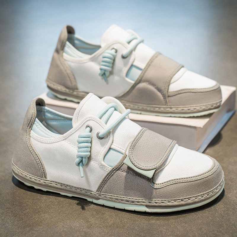 Men's Shoes 2025 Spring and Summer New Ugly Cute Shoes Men's Canvas Shoes Flat Soft Bottom Student Wide Slab Shoes Ultra Light Trendy