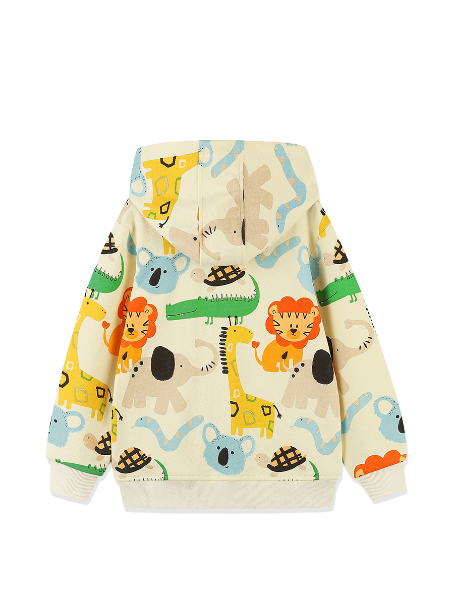 AostaBetty Chaqueta de niño con capucha de estilo europeo y americano Otoño Niños lindos Suéter casual de manga larga con cremallera para niños