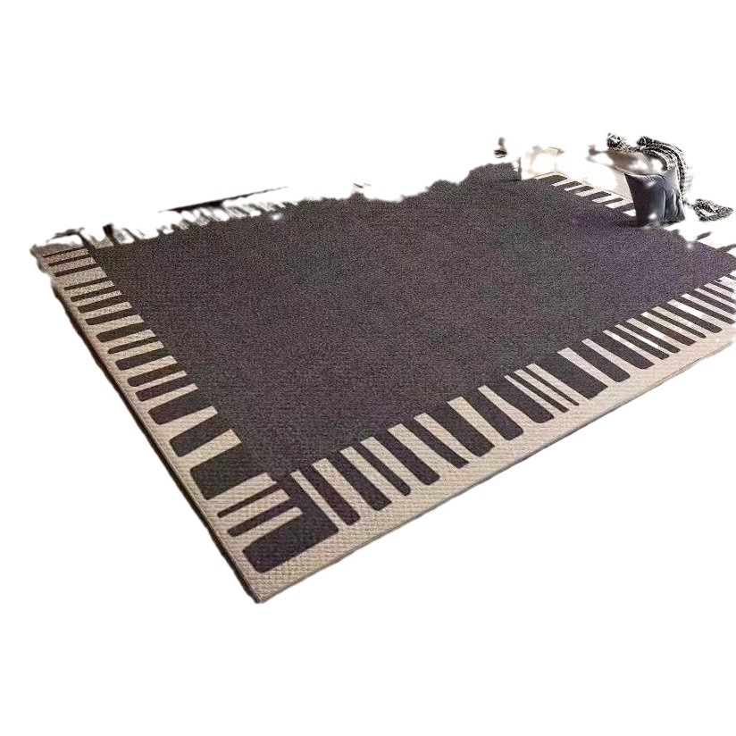 Alfombra para sala de estar, estilo crema, acceso a lujo, dormitorio de alta gama, estudio, sofá moderno, mesa de centro, manta, alfombra para el suelo junto a la cama