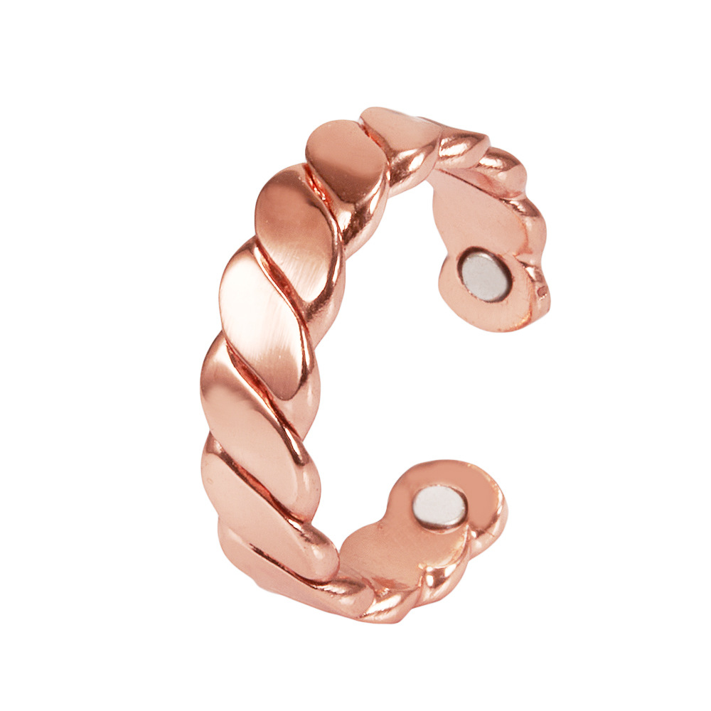 Daily Occasion Magnetic Material, Copper Material Geometric Pattern Retro Geometric Magnetic Material Copper Magnetic Unisex Open Rings