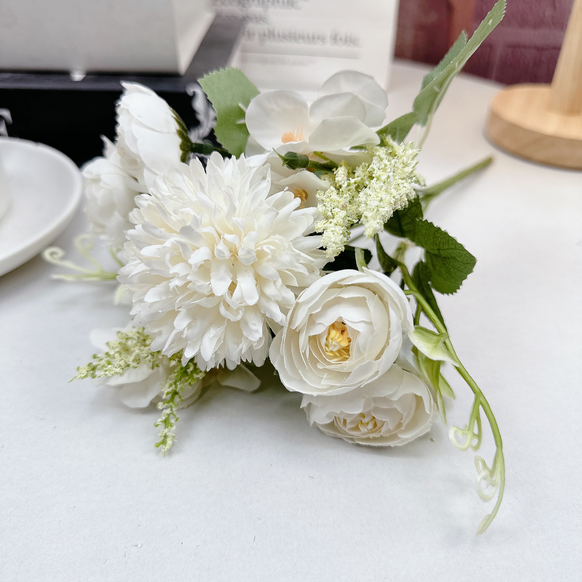 5 포크 수국 동백 (흰색)