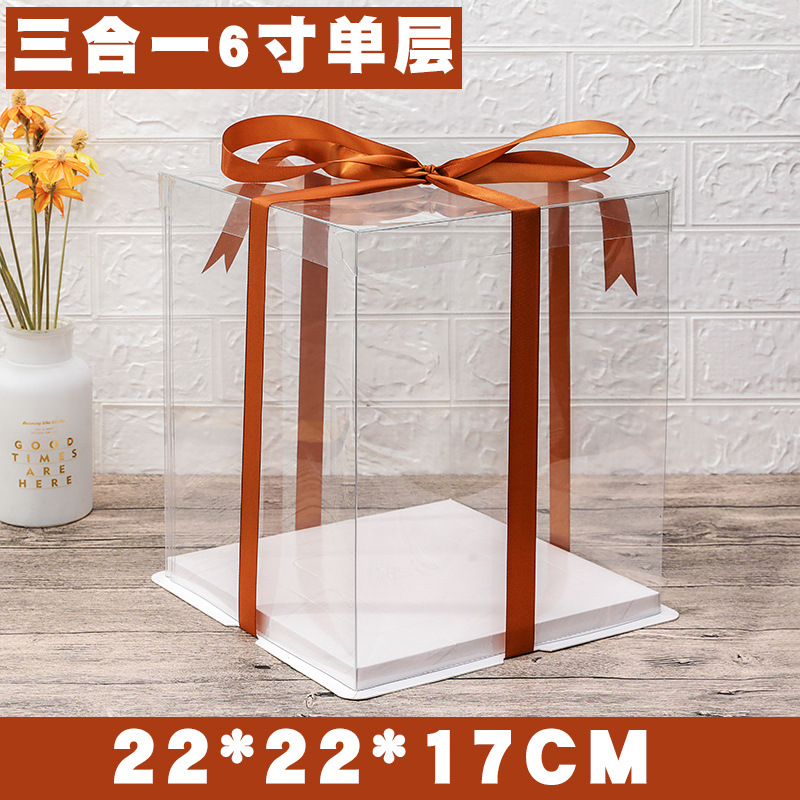 Caja transparente para pastel de cumpleaños, caja de embalaje de 4, 6, 8, 10 y 12 pulgadas, caja de embalaje para regalos y snacks, versión elevada