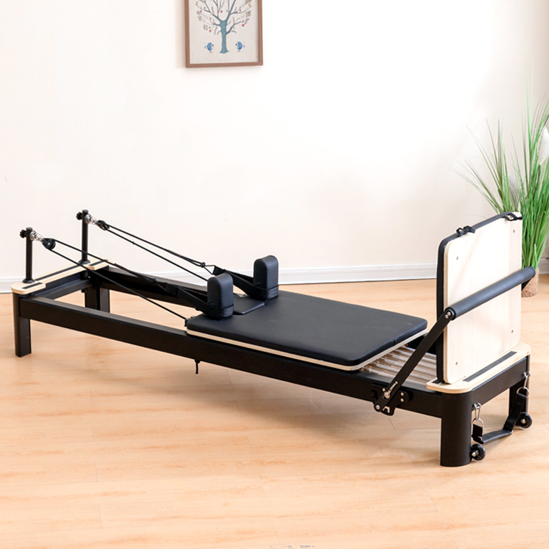 Pilates aluminio núcleo cama pequeña cama blanca y negra sala de yoga reformador de pilates reformador