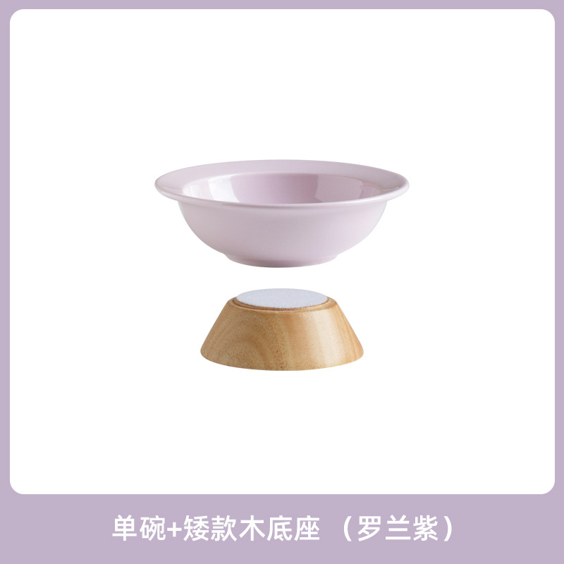 De cerámica de gran tamaño pequeño Cat Bowl Pet Bowl alto pie anti-golpe gato tazón de comida tazón de perro oblicua boca cuello protección beber sombrero de paja Tazón