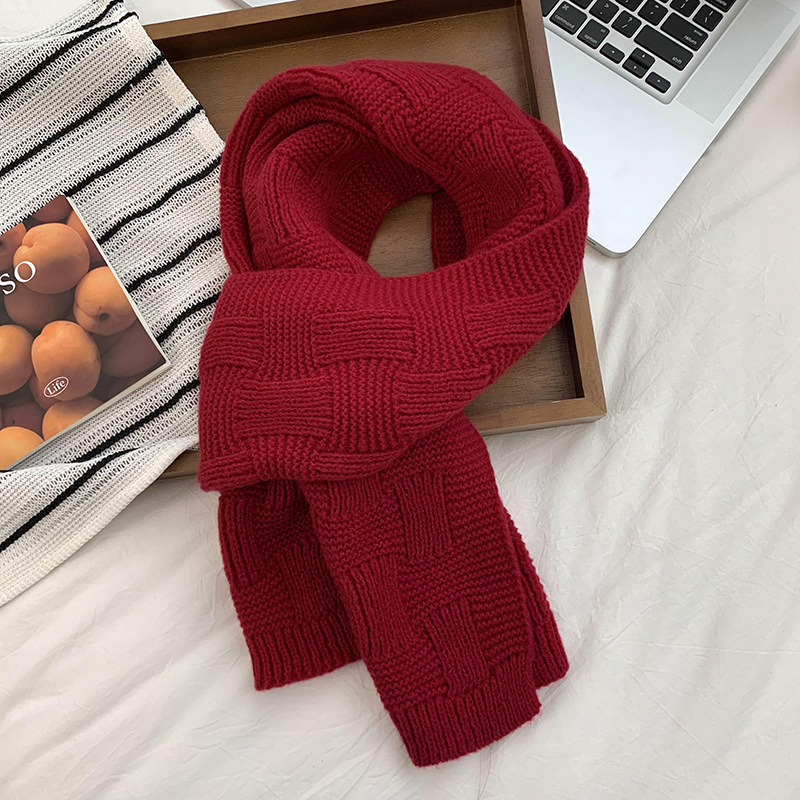 Bufandas coreanas para mujeres de alta calidad2025 otoño y invierno nuevo bufandas de estilo universal bufandas de lana de punto cuello bufandas transfronterizas al por mayor