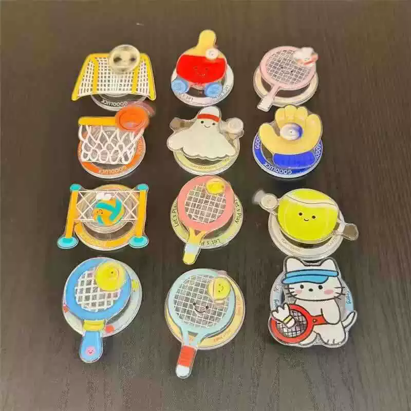 乒乓球拍旋转卡通可爱支架强力适用磁吸手机气囊吸附桌面伸缩