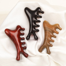 可长期代发多功能四合一檀木梳头部刮痧神器脸部眼部头皮按摩梳子