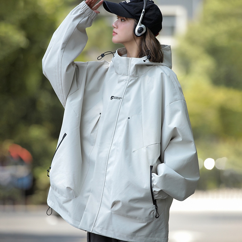 NASA美式机能冲锋衣女款春秋季户外防水登山服小个子潮流夹克外套|undefined