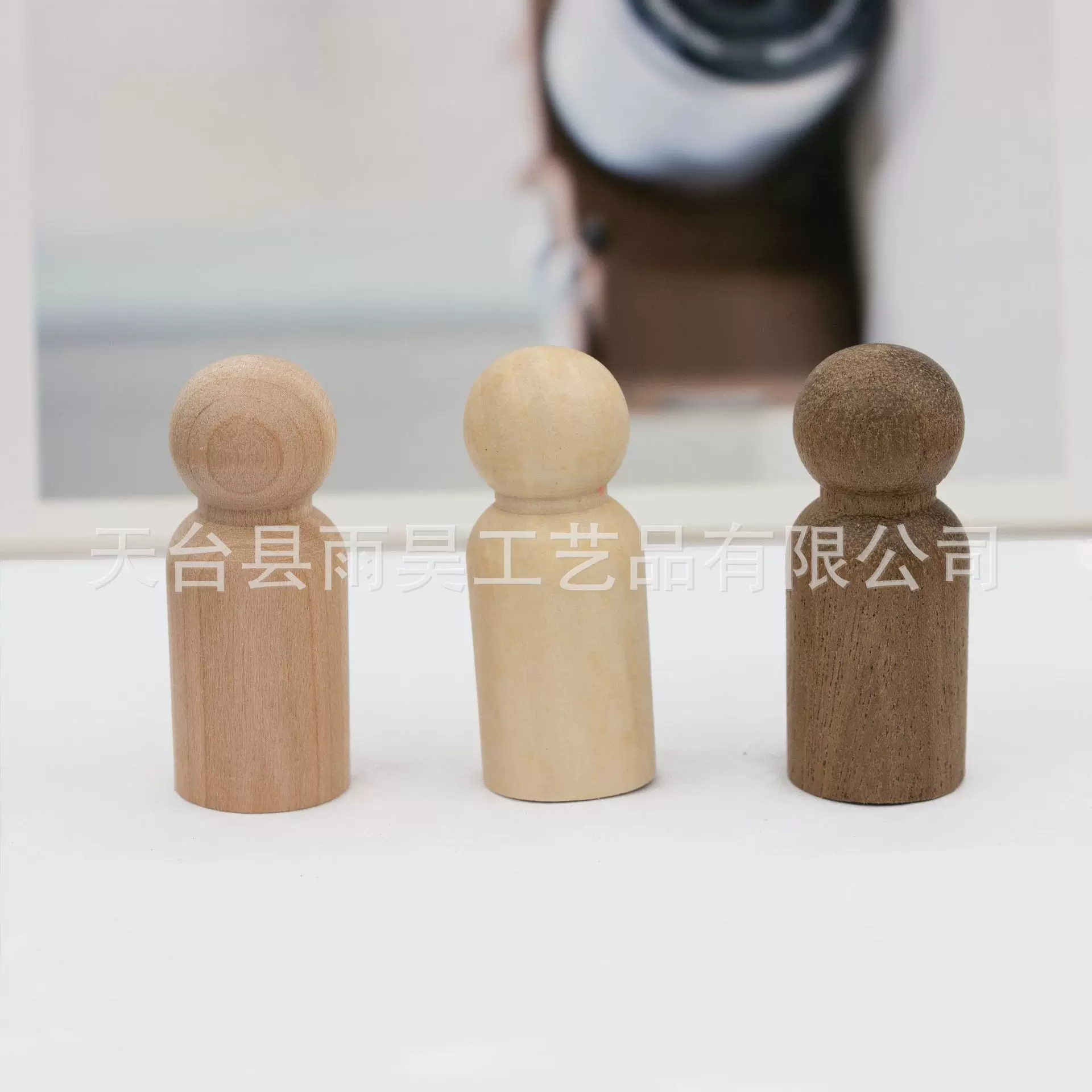 小木人木珠原木手工diy彩绘木头人家居装饰摆件35~90mm男孩女孩