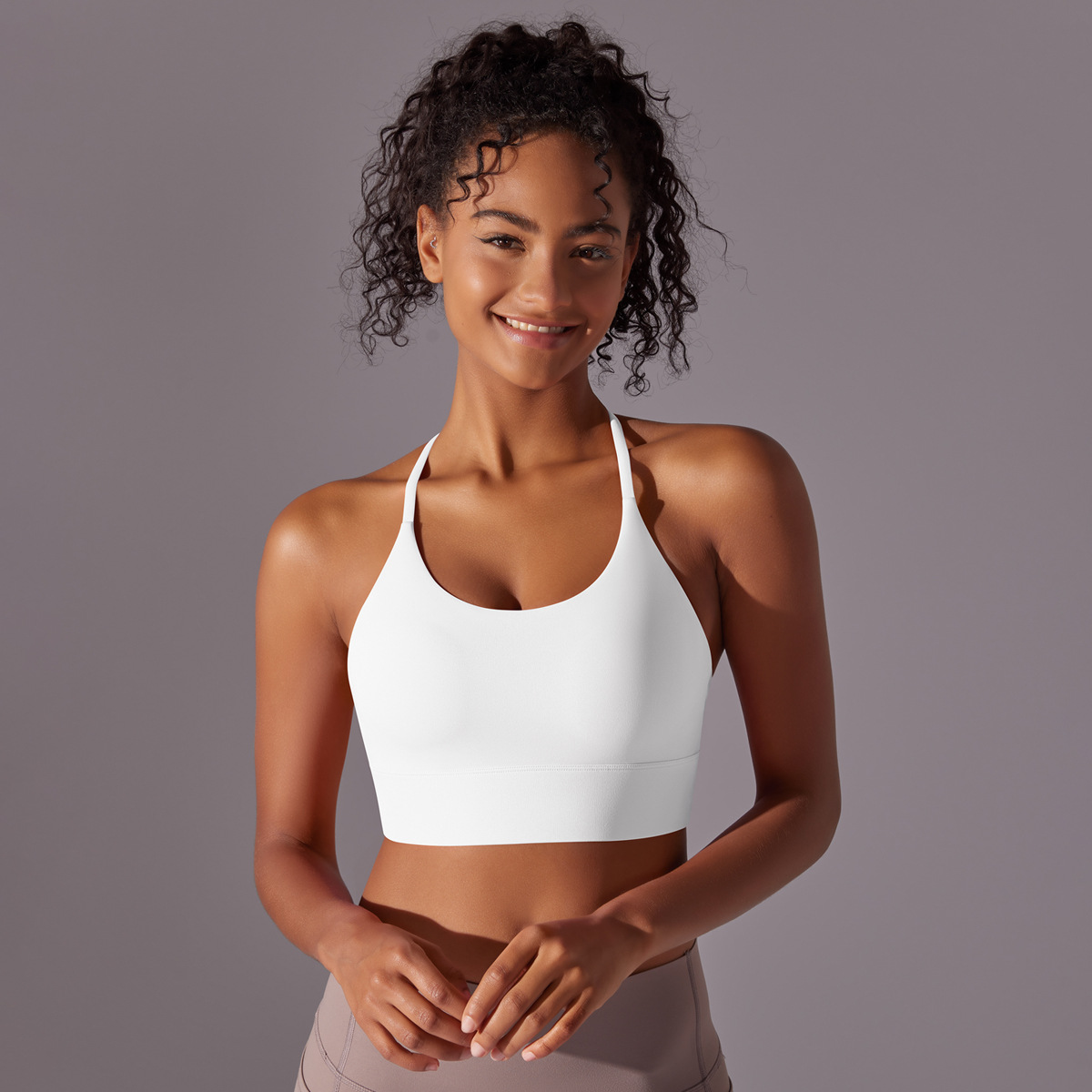 140g Weight Sleeveless Sleeve Length Nylon Fabric Type Short Top Length Halter Crisscross Tank Tops Type Fitness, Yoga, Sports Occasion Halter Neck Neckline Solid Color Pattern Sports Style Sports Solid Color Nylon Halter Neck Active Tops Halter Crisscross Tank 9