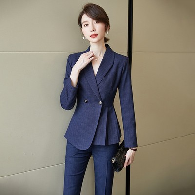 灰色西装套装女春秋职业装气质女神范职场通勤正装高级感西服外套