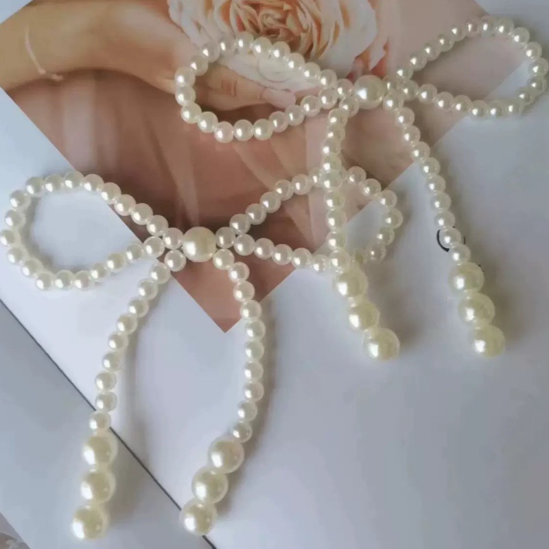 Lazo de perlas de encaje francés, sensación de alta calidad, pequeños accesorios de decoración de viento fragante, bolsos de lazo, accesorios de equipaje, accesorios