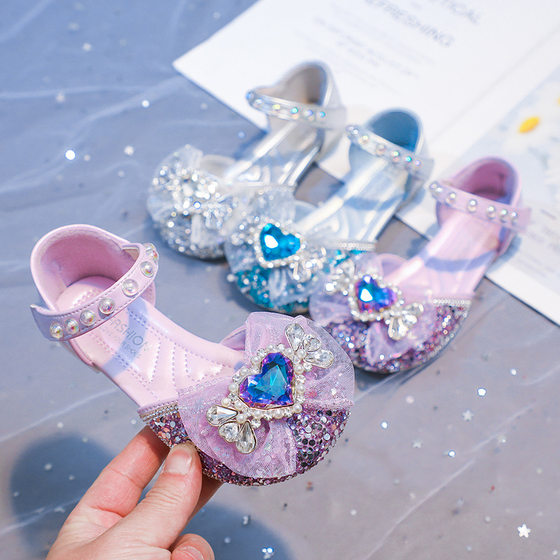 Girls' Sandals Summer 2025 New Fashion Rhinestone Princess Shoes Children's Baby Children's Crystal Shoes Girl Stylish