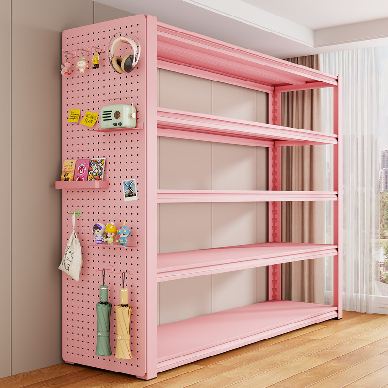 Household Pink Storage Rack, Multi-Layer Storage Rack for Utility Room and Balcony, Colorful Storage Shelf, Basement Shelf Organizer