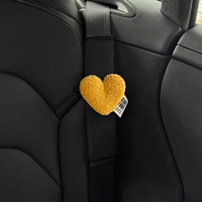 personality cartoon decoration anti-wear, Sürətlər qutusu və əl tormozu başlıqları - linen-black-shoulder-pads-plush-yellow-love-single